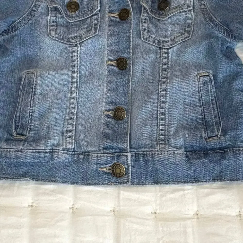 Carter's Classic Jean Jacket Girls/Boys 4T | Medium Blue Wash Jean Trucker